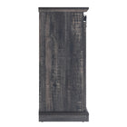 Manhattan Comfort Myrtle Modern Farmhouse 2-Piece Electric Fireplace in Black and Antique Brown