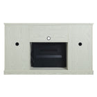 Manhattan Comfort Myrtle Modern Farmhouse 2-Piece Electric Fireplace in Black and Cream Oak