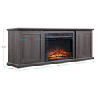 Manhattan Comfort Franklin Modern Farmhouse 2-Piece Electric Fireplace in Black and Brown