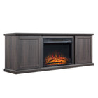 Manhattan Comfort Franklin Modern Farmhouse 2-Piece Electric Fireplace in Black and Brown