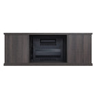 Manhattan Comfort Franklin Modern Farmhouse 2-Piece Electric Fireplace in Black and Brown