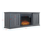 Manhattan Comfort Franklin Modern Farmhouse 2-Piece Electric Fireplace in Black and Gray