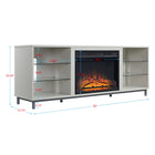 Manhattan Comfort Brighton Modern 2-Piece Electric Fireplace in Black and Beige