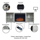Manhattan Comfort Brighton Modern 2-Piece Electric Fireplace in Black and Beige