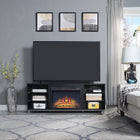 Manhattan Comfort Brighton Modern 2-Piece Electric Fireplace in Black and Onyx
