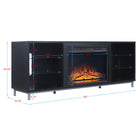Manhattan Comfort Brighton Modern 2-Piece Electric Fireplace in Black and Onyx