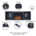 Manhattan Comfort Brighton Modern 2-Piece Electric Fireplace in Black and Onyx