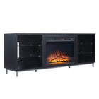 Manhattan Comfort Brighton Modern 2-Piece Electric Fireplace in Black and Onyx