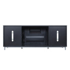 Manhattan Comfort Brighton Modern 2-Piece Electric Fireplace in Black and Onyx