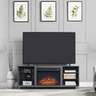 Manhattan Comfort Brighton Modern 2-Piece Electric Fireplace in Black and Gray