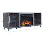 Manhattan Comfort Brighton Modern 2-Piece Electric Fireplace in Black and Gray