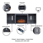 Manhattan Comfort Brighton Modern 2-Piece Electric Fireplace in Black and Gray
