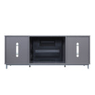 Manhattan Comfort Brighton Modern 2-Piece Electric Fireplace in Black and Gray