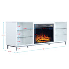 Manhattan Comfort Brighton Modern 2-Piece Electric Fireplace in Black and White