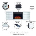 Manhattan Comfort Brighton Modern 2-Piece Electric Fireplace in Black and White