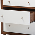 Baxton Studio Harlow Mid-century Modern Scandinavian Style White and Walnut Wood 6-drawer Storage Dresser