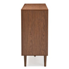 Baxton Studio Harlow Mid-century Modern Scandinavian Style White and Walnut Wood 6-drawer Storage Dresser