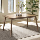 Baxton Studio Edna Mid-Century Modern French "Oak" Light Brown Finishing Wood Dining Table