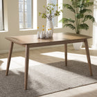 Baxton Studio Edna Mid-Century Modern French "Oak" Light Brown Finishing Wood Dining Table