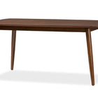 Baxton Studio Flora Mid-Century Modern Light Grey Fabric and "Oak" Medium Brown Finishing Wood 6-Piece Dining Set