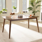 Baxton Studio Flora Mid-Century Modern "Oak" Medium Brown Finishing Wood Dining Table