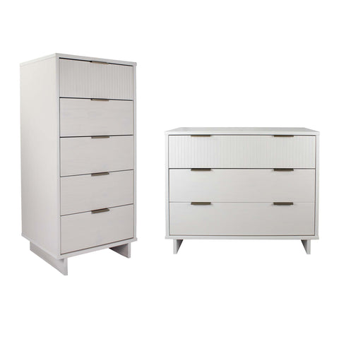 Manhattan Comfort Granville Modern 2-Piece Dresser Set in White