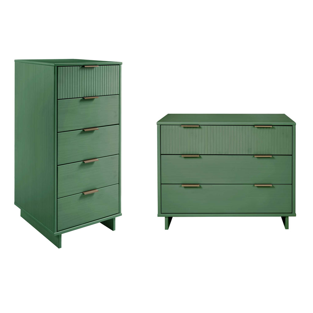 Manhattan Comfort Granville Modern 2-Piece Dresser Set in Sage Green