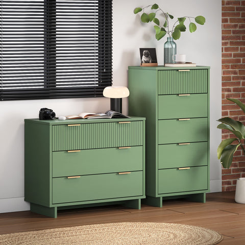 Manhattan Comfort Granville Modern 2-Piece Dresser Set in Sage Green