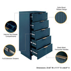 Manhattan Comfort Granville Modern 2-Piece Dresser Set in Midnight Blue - GRAN014