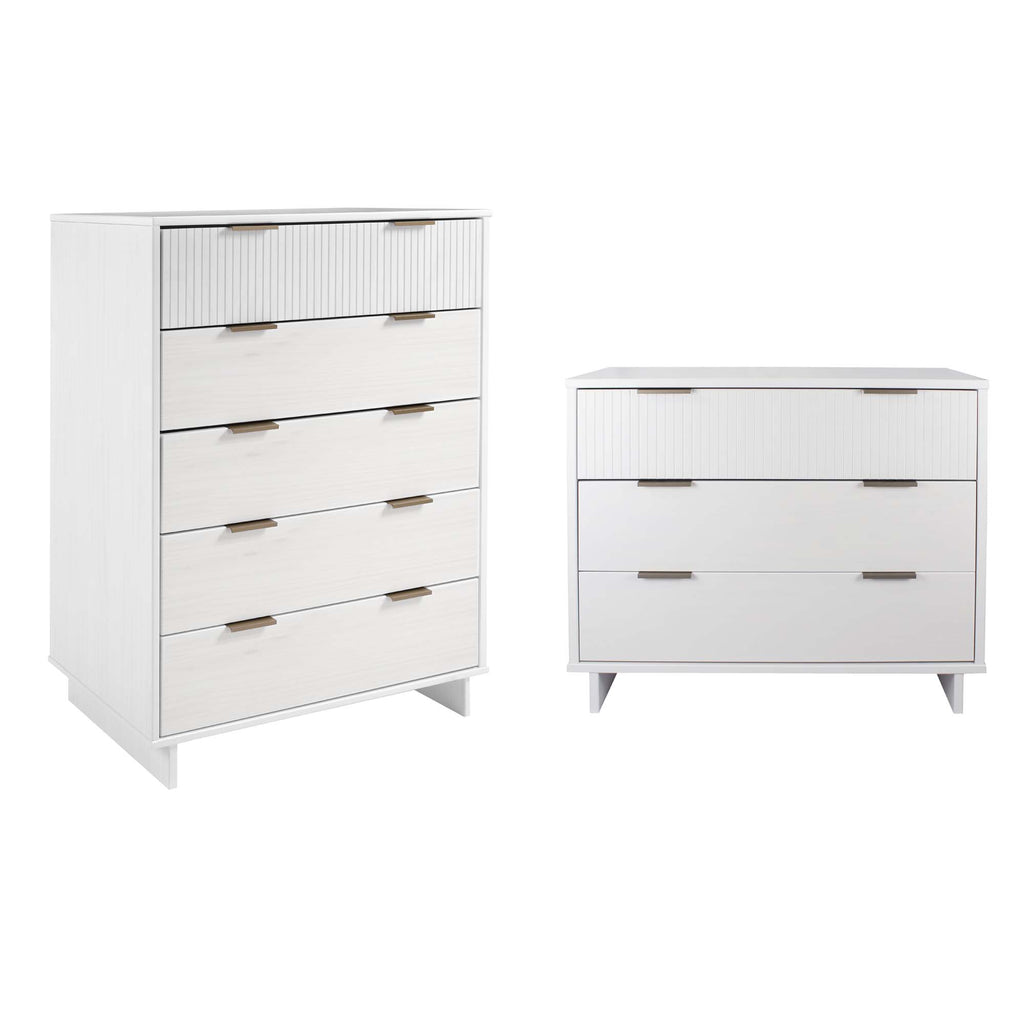 Manhattan Comfort Granville Modern 2-Piece Dresser Set in White