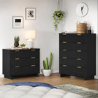 Manhattan Comfort Granville Modern 2-Piece Dresser Set in Black - GRAN022