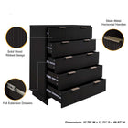 Manhattan Comfort Granville Modern 2-Piece Dresser Set in Black - GRAN022