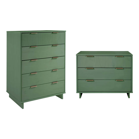 Manhattan Comfort Granville Modern 2-Piece Dresser Set in Sage Green