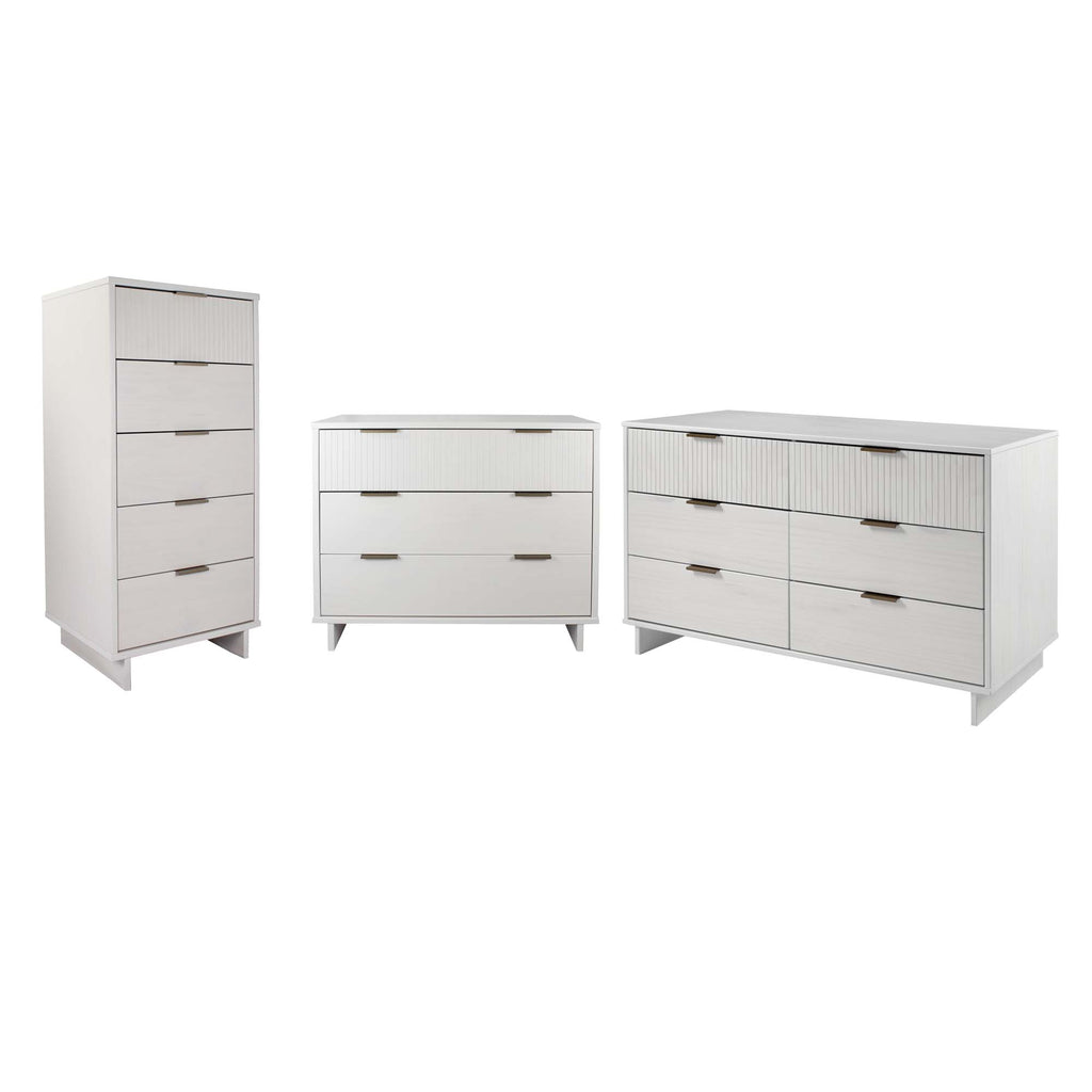 Manhattan Comfort Granville Modern 3-Piece Dresser Set in White
