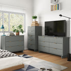 Manhattan Comfort Granville Modern 3-Piece Dresser Set in Light Gray - GRAN036