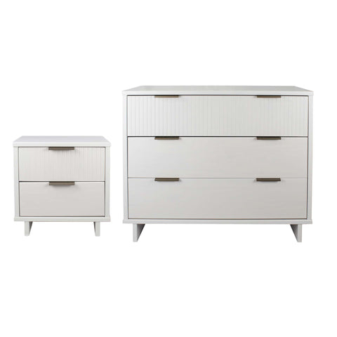 Manhattan Comfort Granville Modern 2-Piece Dresser Set in White