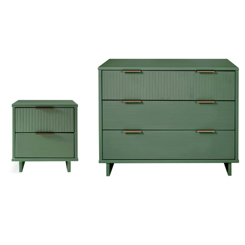 Manhattan Comfort Granville Modern 2-Piece Dresser Set in Sage Green
