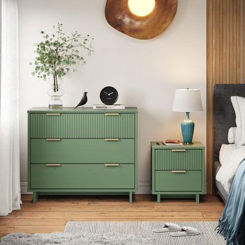 Manhattan Comfort Granville Modern 2-Piece Dresser Set in Sage Green
