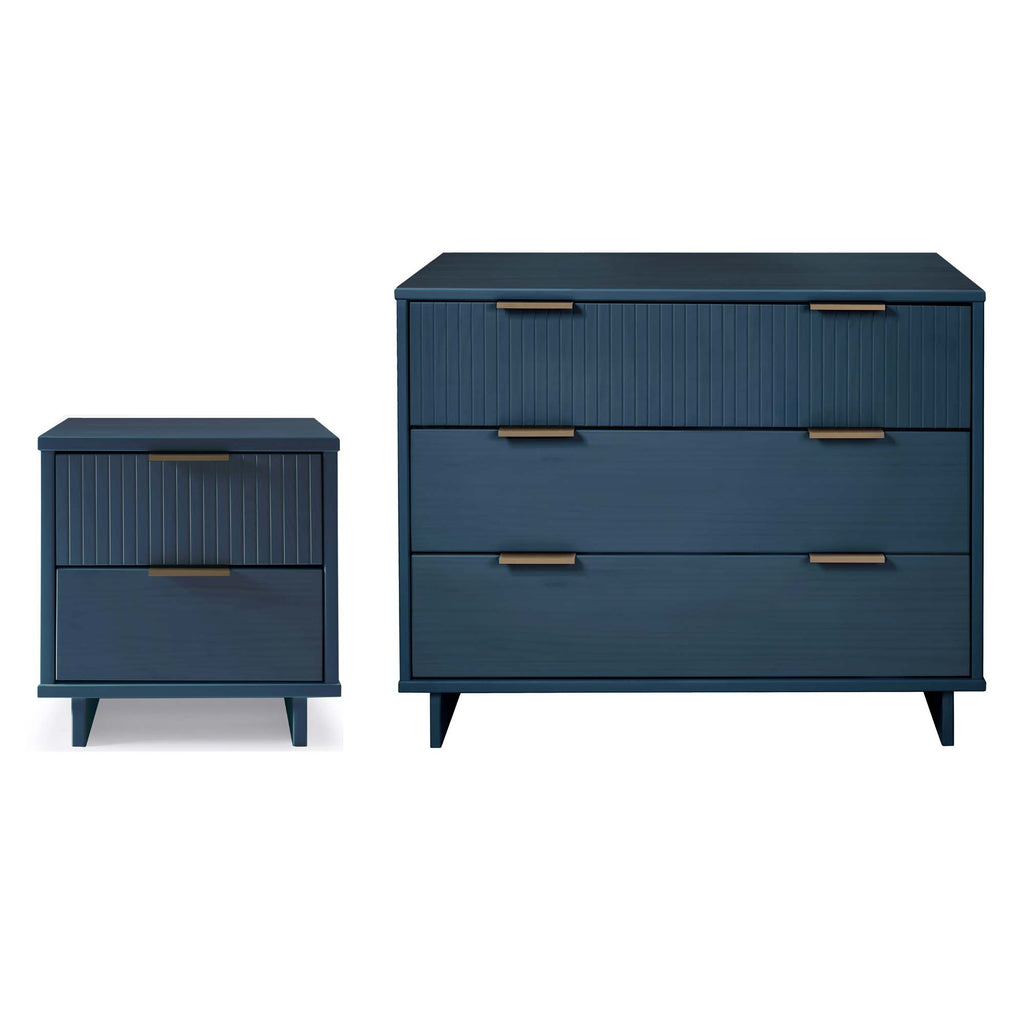 Manhattan Comfort Granville Modern 2-Piece Dresser Set in Midnight Blue