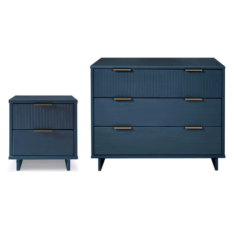 Manhattan Comfort Granville Modern 2-Piece Dresser Set in Midnight Blue