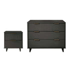 Manhattan Comfort Granville Modern 2-Piece Dresser Set in Charcoal Gray