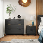 Manhattan Comfort Granville Modern 2-Piece Dresser Set in Charcoal Gray - GRAN045