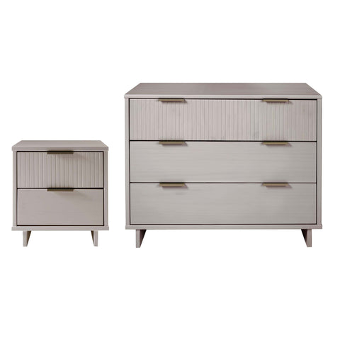 Manhattan Comfort Granville Modern 2-Piece Dresser Set in Light Gray