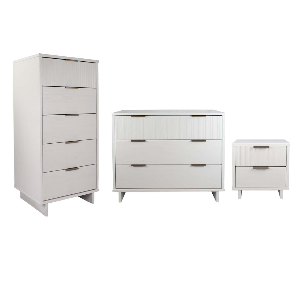Manhattan Comfort Granville Modern 3-Piece Dresser Set in White