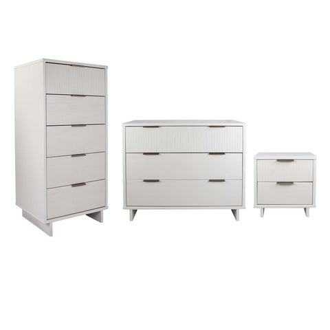 Manhattan Comfort Granville Modern 3-Piece Dresser Set in White