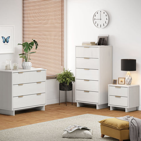 Manhattan Comfort Granville Modern 3-Piece Dresser Set in White