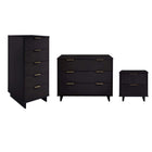 Manhattan Comfort Granville Modern 3-Piece Dresser Set in Black