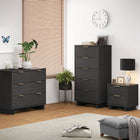 Manhattan Comfort Granville Modern 3-Piece Dresser Set in Charcoal Gray - GRAN055