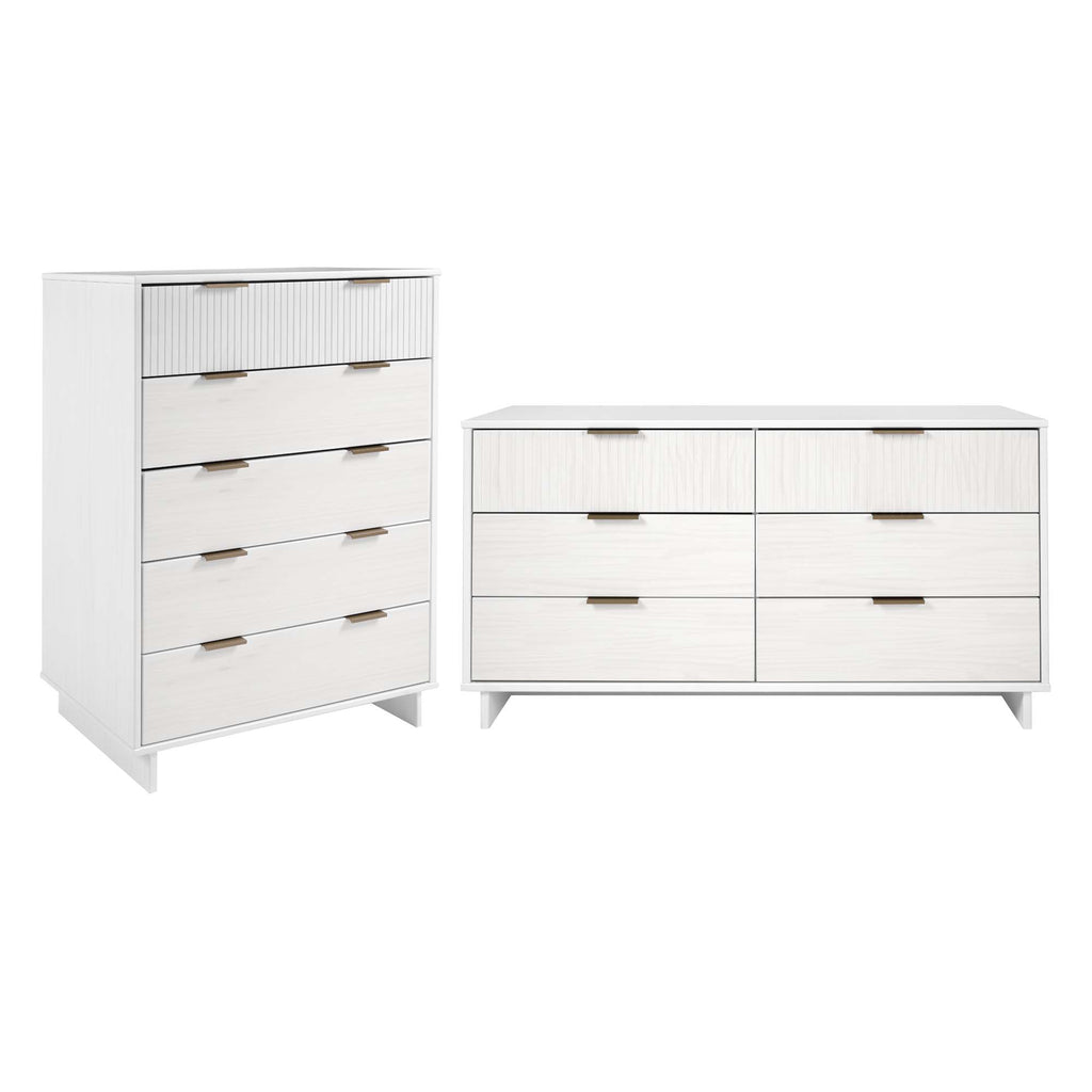 Manhattan Comfort Granville Modern 2-Piece Dresser Set in White