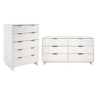 Manhattan Comfort Granville Modern 2-Piece Dresser Set in White